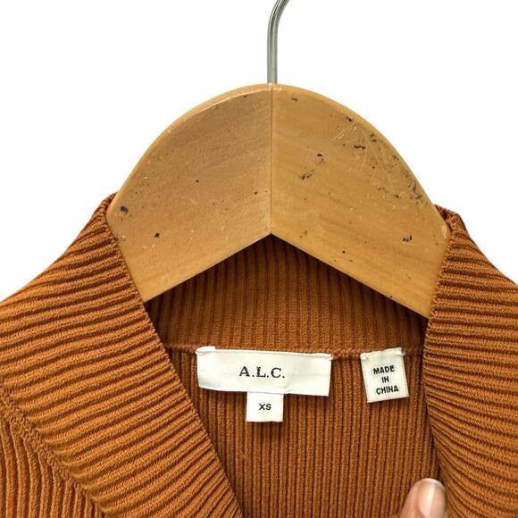 A.L.C. Stacey Cropped Sweater Cognac Women’s Size XS - Picture 4 of 8
